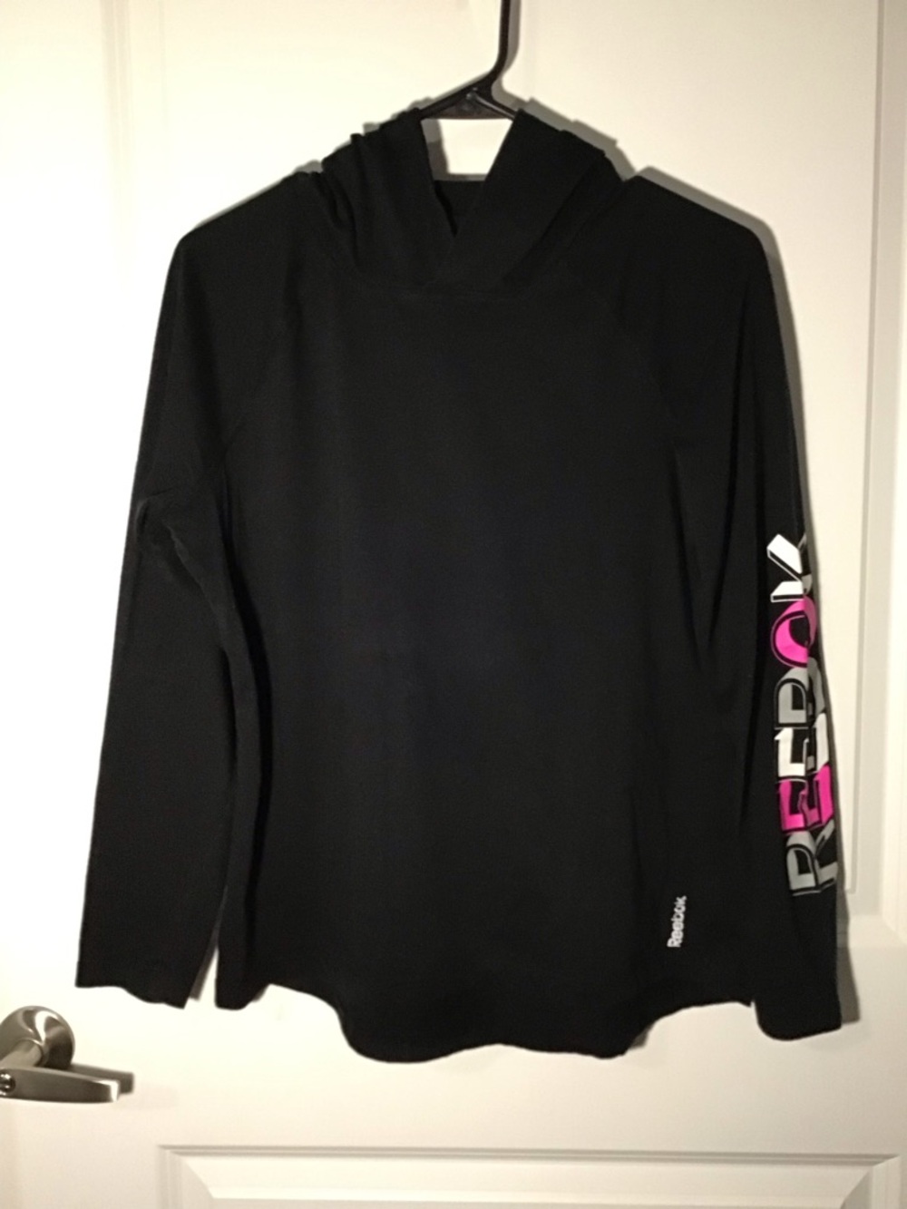 Reebok Black Hoodie with White Logo